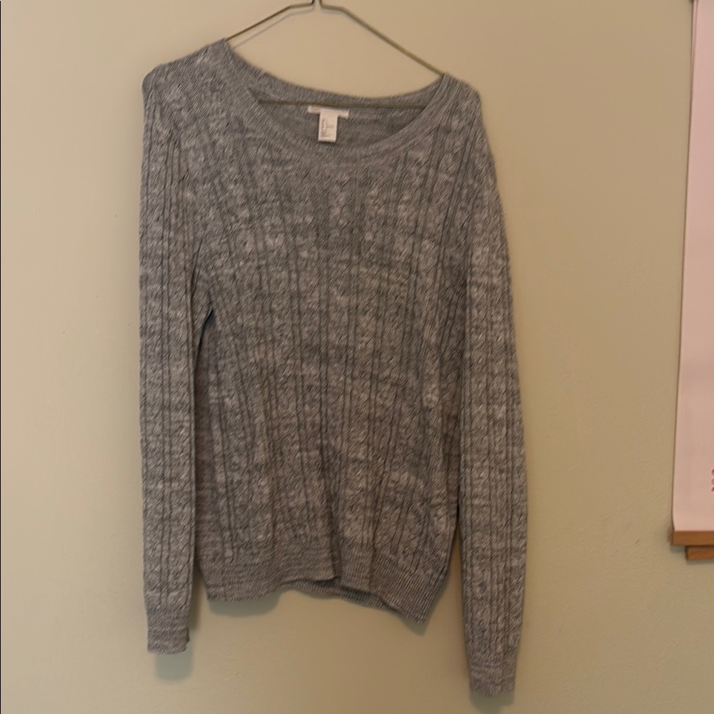 Gray knit sweater